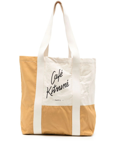  Café Kitsuné Logo-print Canvas Tote Bag - Neutrals 