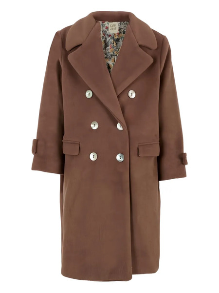  Caffe' D'orzo Double-breasted Coat - Brown 