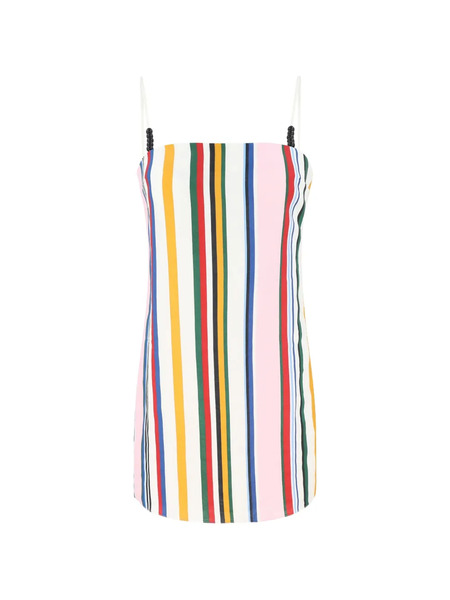  Cala De La Cruz Ancona Striped-pattern Mini Dress - White 