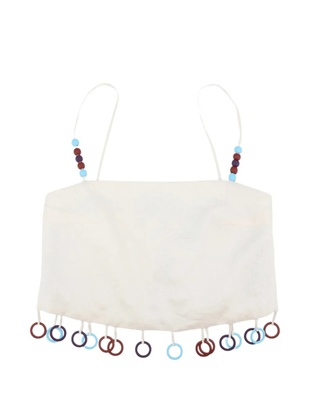  Cala De La Cruz Beaded-embellishment Top - Neutrals 