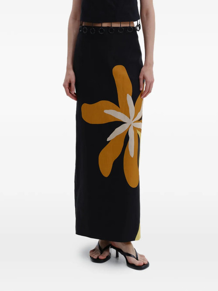  Cala De La Cruz Bruna Floral Maxi Skirt - Black 