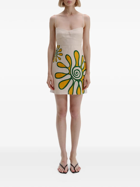  Cala De La Cruz Lucca Floral Mini Dress - Neutrals 