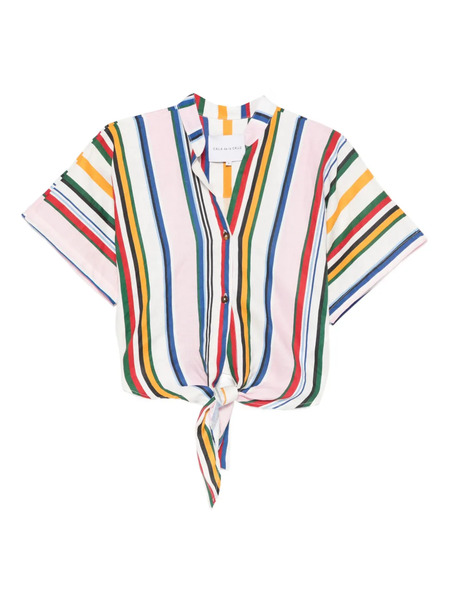  Cala De La Cruz Striped Blouse - White 