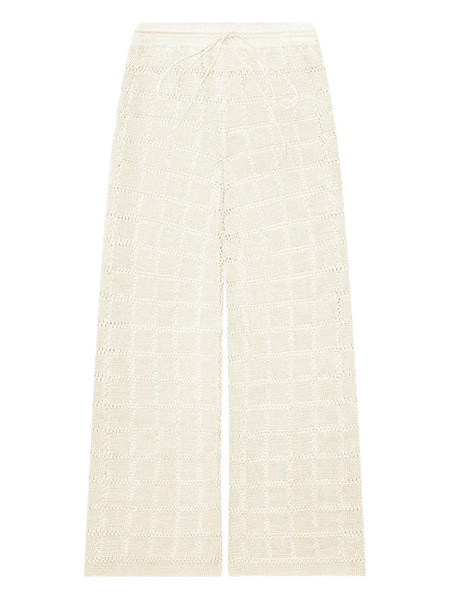  Calle Del Mar Grid-pattern Knit Trousers - White 