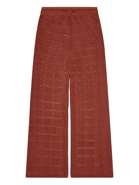 Calle Del Mar Grid-pattern Knitted Trousers - Red 