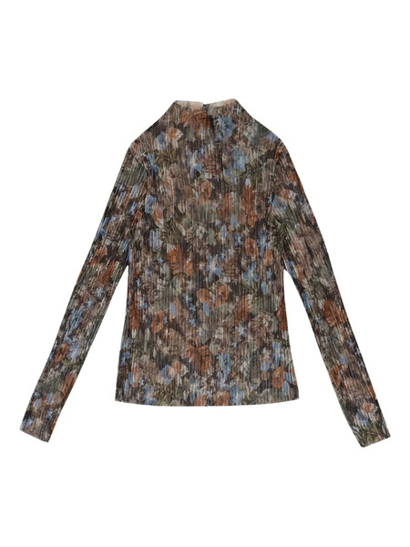  Callipygian Floral Pleated Turtleneck multi (rainbow) Top - Black 