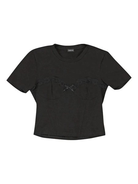  Callipygian Lace-trim Bustier black T-shirt 