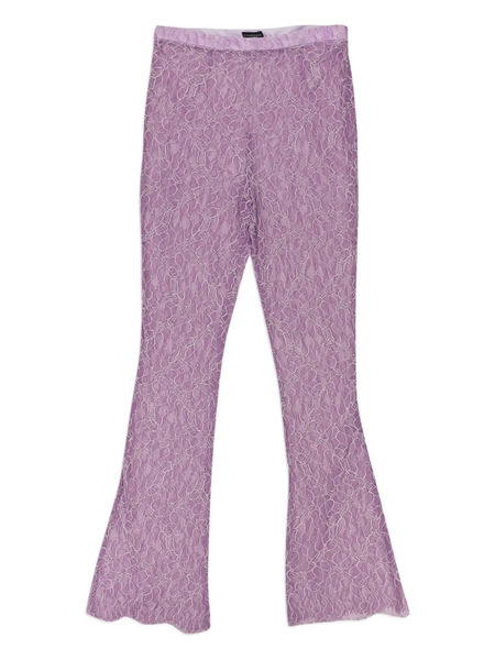  Callipygian Laced Flared Trousers - Purple 