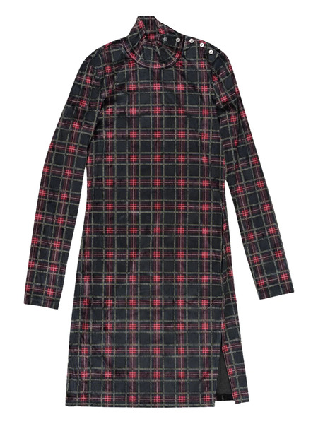  Callipygian Plaid Mini Dress - Green 