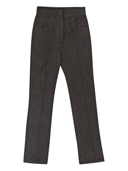  Callipygian Yoke Straight-leg Trousers - Black 