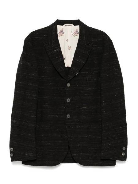  Calmlence Peaked Lapel Sack Blazer - Black 