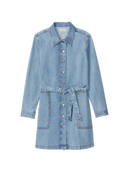  Calvin Klein Belted Buttoned Mini Dress - Blue 