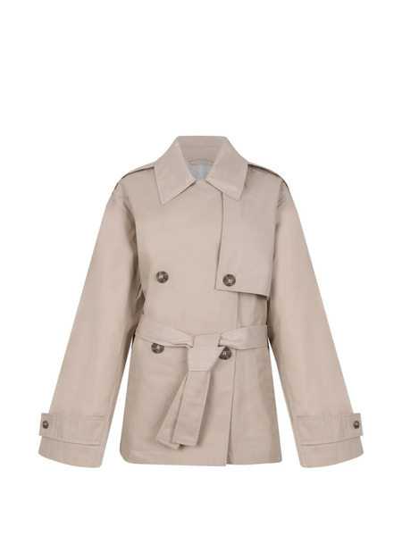  Calvin Klein Buttoned Belted Jacket - Neutrals 