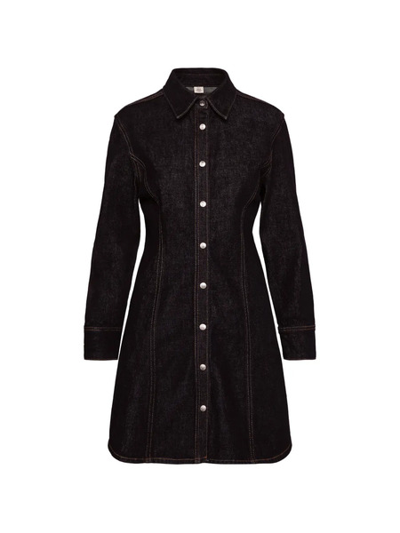  Calvin Klein Buttoned Collared Mini Dress - Blue 