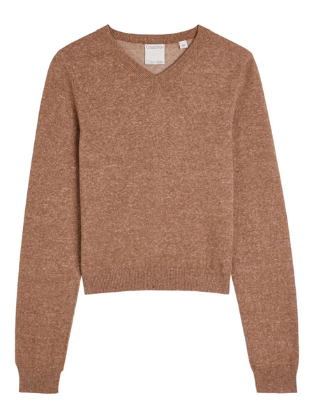  Calvin Klein Celia V-neck Sweater - Brown 