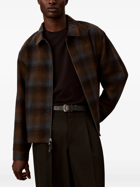  Calvin Klein Check Zip Jacket - Brown 