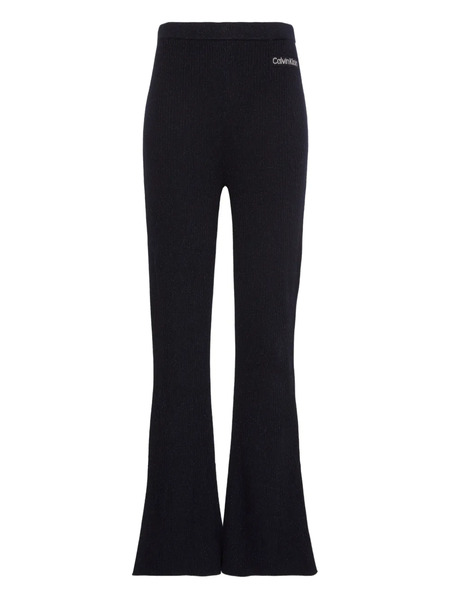  Calvin Klein Elastic-waistband Flared Trousers - Black 