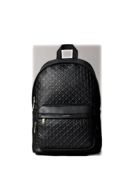  Calvin Klein Embossed Monogram Backpack - Black 