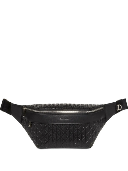  Calvin Klein Embossed Pattern Shoulder Bag - Black 