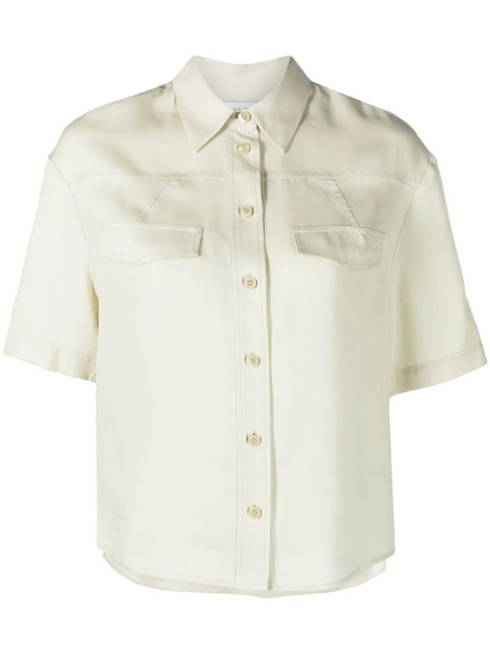  Calvin Klein Embroidered-logo Short-sleeve Shirt - Green 