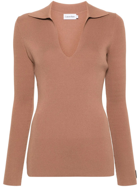  Calvin Klein Fine-ribbed Jumper - Brown 