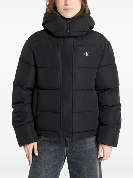  Calvin Klein Hooded Puffer Jacket - Black 