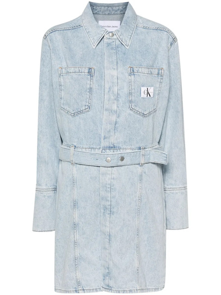  Calvin Klein Jeans Belted Denim Minidress - Blue 