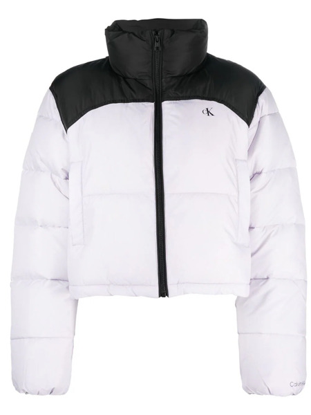  Calvin Klein Jeans Colour-block High-neck Puffer Jacket - Purple 