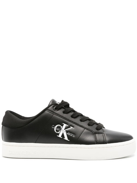  Calvin Klein Jeans Debossed-logo Leather Sneakers - Black 