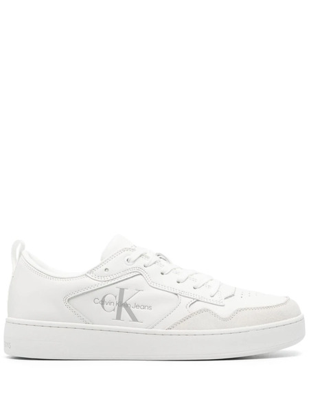  Calvin Klein Jeans Debossed-logo Leather Trainers - White 