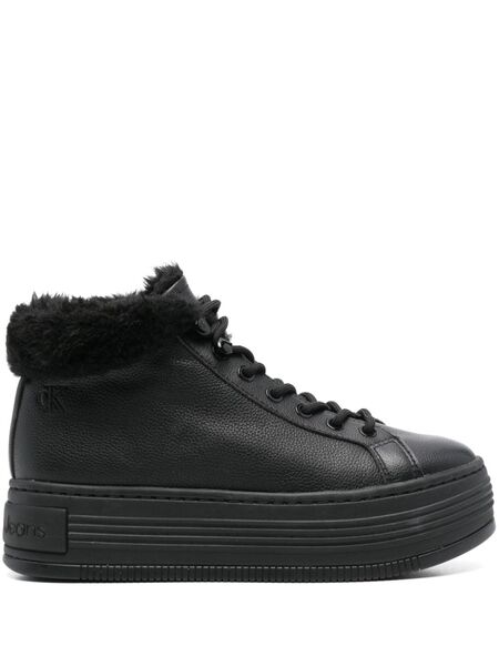  Calvin Klein Jeans Leather Sneakers - Black 