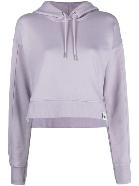  Calvin Klein Jeans Logo-patch Cropped Hoodie - Purple 