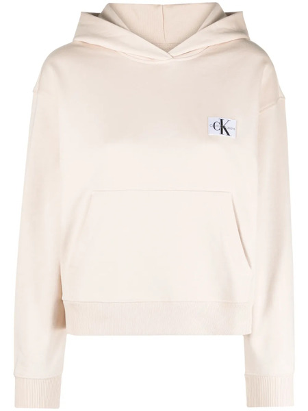  Calvin Klein Jeans Logo-patch Jersey Hoodie - Neutrals 