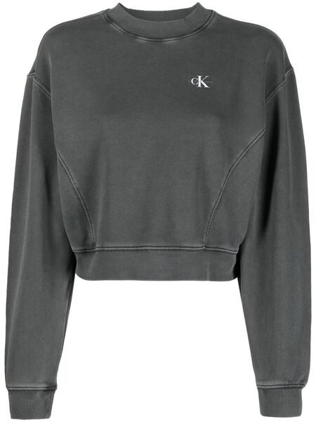  Calvin Klein Jeans Logo-print Washed Sweatshirt - Grey 
