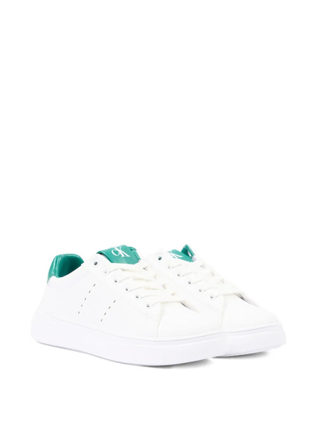  Calvin Klein Kids Contrasting-heel Sneakers - White 