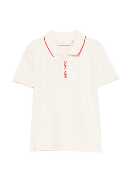  Calvin Klein Kids Embroidered Polo Shirt - Neutrals 