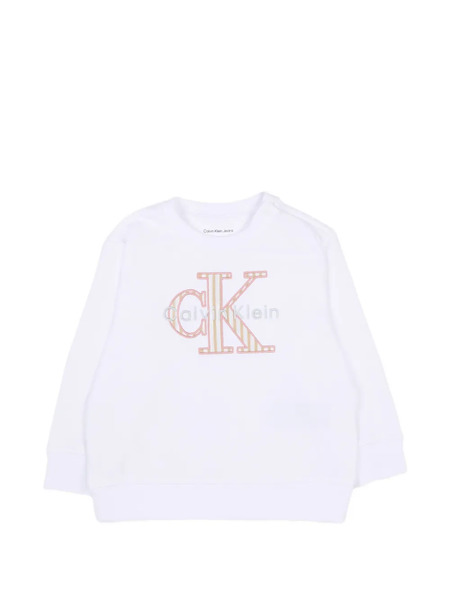  Calvin Klein Kids Logo Crewneck Sweatshirt - White 