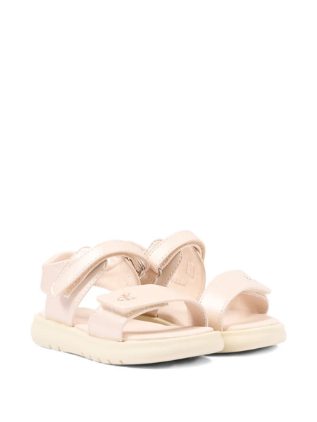  Calvin Klein Kids Logo-lettering Sandals - Pink 
