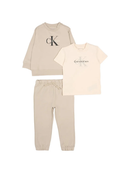  Calvin Klein Kids Logo Tracksuit Sets (set Of Three) - Neutrals 