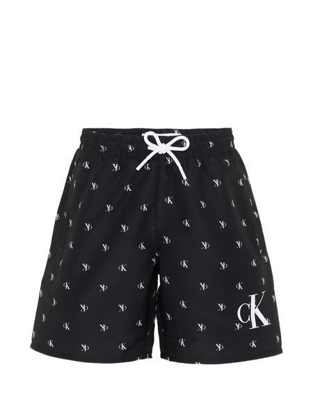  Calvin Klein Kids Pattern Drawstring Boxer Shorts - Black 