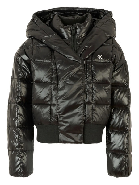  Calvin Klein Kids Quilted Hooded Jacket - Black 
