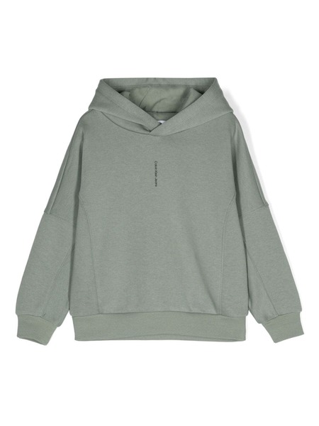  Calvin Klein Kids Rubberised-logo Sweatshirt - Green 