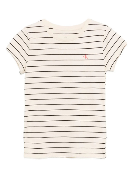 Calvin Klein Kids Striped Cotton T-shirt - Neutrals 