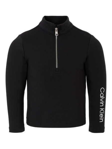  Calvin Klein Kids Zip-neck Long-sleeve Top - Black 