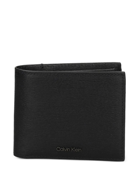  Calvin Klein Logo-plaque Leather Wallet - Black 