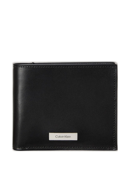  Calvin Klein Logo-plaque Leather Wallet - Black 