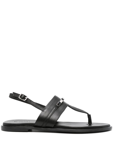  Calvin Klein Logo-plaque Thong Sandals - Black 