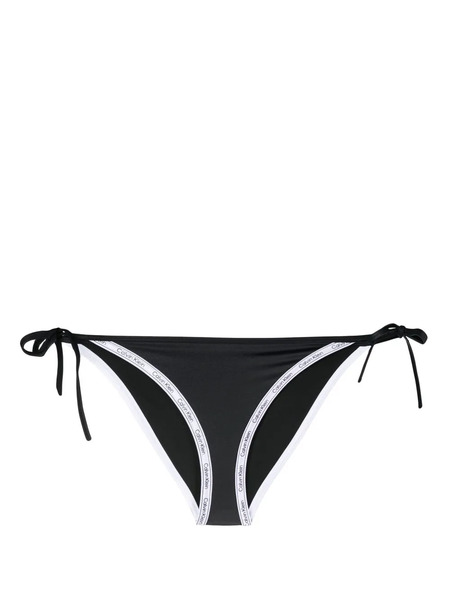  Calvin Klein Logo-print Strap Bikini Bottoms - Black 