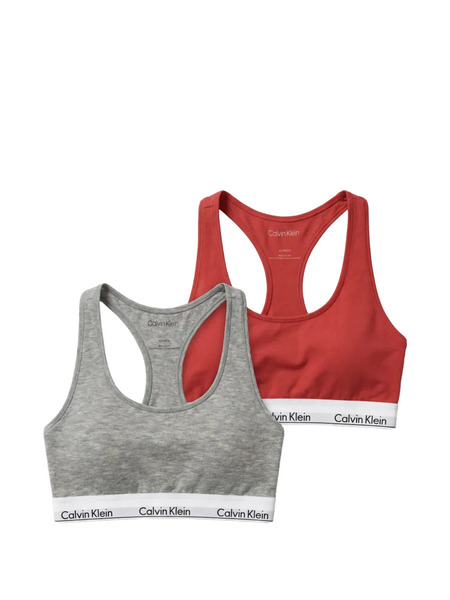  Calvin Klein Logo-trim Racerback Bra - Red 