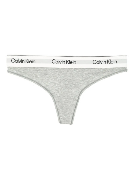  Calvin Klein Logo-waistband Thong - Grey 